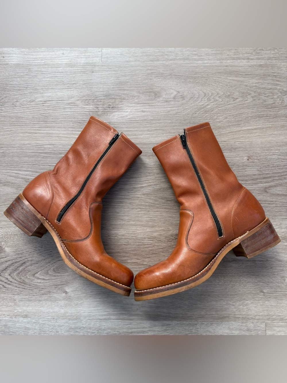 Vintage 70s Levi’s Chunky Campus Ankle Zip Boots Mens 8.5 | 9.5 Women’s USA Made - Picture 3 of 16